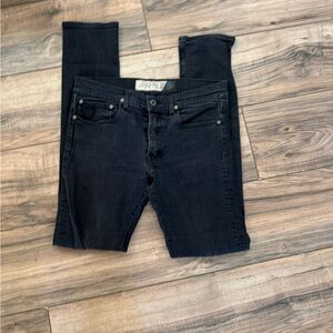 Black April 77 records skinny distressed jeans!